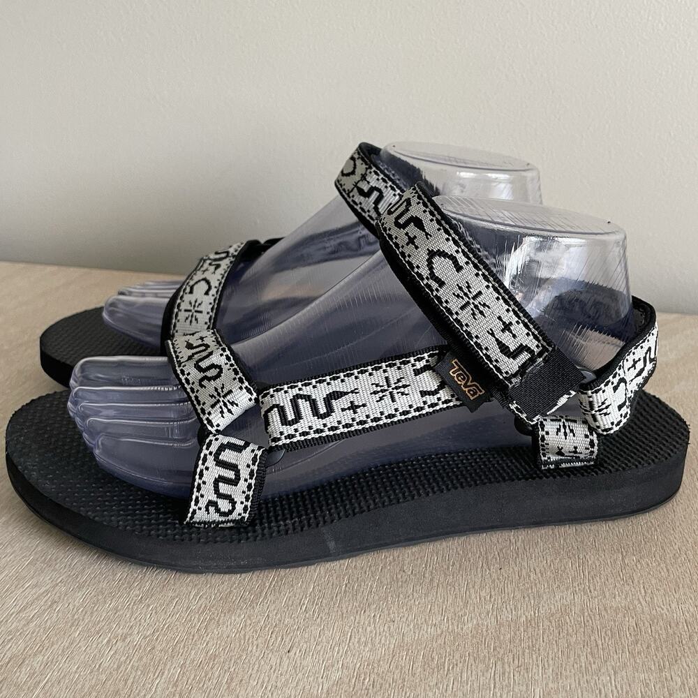 Teva Black and White Patterned Sport Sandals